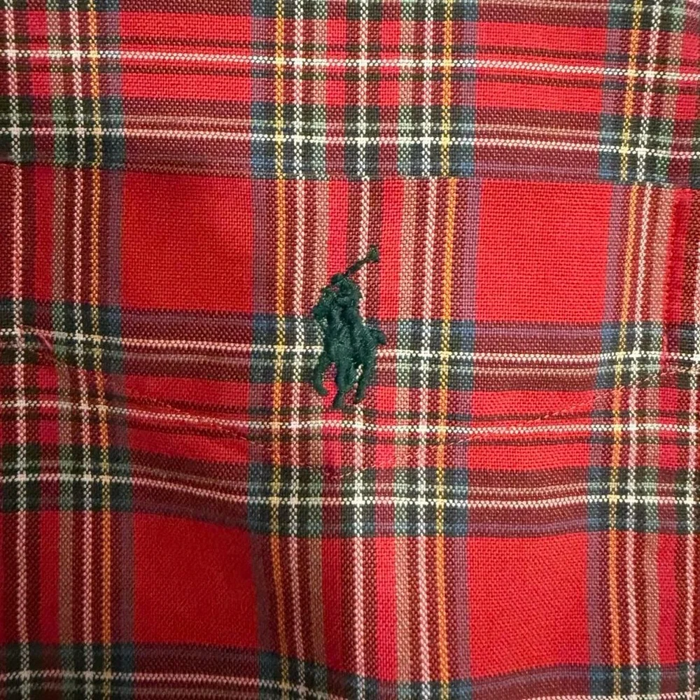 Ralph Lauren Red and Green Plaid Button Up Long Sleeve Shirt Size S